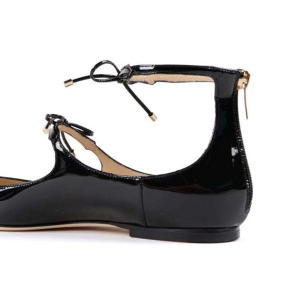 Jimmy Choo⎜Sage Double Bow Patent Leather Flats⎜Black - Picture 13 of 16